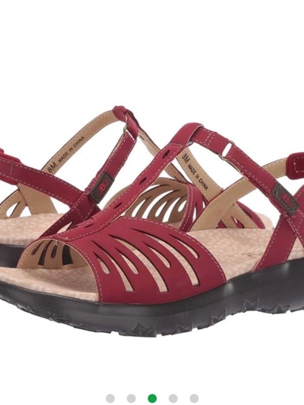 JBU by Jambu Women's Sandals Red Vegan Leather Open Toe  size 9